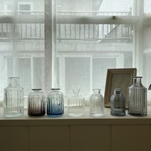 피운 미니 유리화병 한송이 인테리어 꽃병, 아닉구딸연블랙