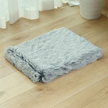 펫러그 강아지 고양이 러그플러시 대형 개 침대 수면 매트 메모리 폼 애완 동물 정형 외과 세척 가능한 쿠, 02 GRAY_03 L-75x50x6cm