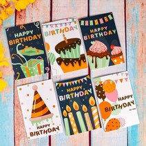사자 정의 감사 카드 대량 생일 봉투 초대장 빈 인사말 내부 6x4, 카드 6장 봉투 6장 9