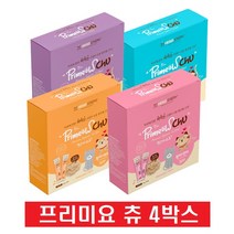 프리미요 츄 4박스 맛있는 고양이 츄르, 참치1+참치닭고기1+참치연어1+참치새우1