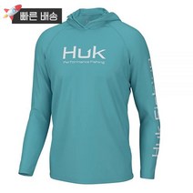 HUK 남성용 Standard Pursuit 통기성 긴소매 후드 낚시 셔츠 후드 포함 세트 라지 435300, Ipanema_X-Large