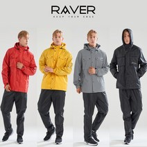 RAVER 레이버 오토바이 사람우의 비옷 우비 바이크 레인자켓 방수 우비세트, 레드