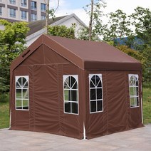 [6인용 텐트] 리빙쉘텐트 그늘막텐트 글램핑텐트 캠핑텐트 장박텐트, 갈색 3mx3m 사방 천