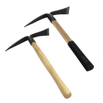 농기구 철판 야전 곡괭이 약초 괭이 캐기 잡초 제거 밭 갈이 용 농기구 농사 원예 용, ( 고무 손잡이 )