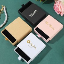 맞춤형 로고 종이 보석 상자 선물 포장 프린팅 귀걸이 목걸이 팔찌 100 개/로트, 02 Box Add Foil logo, 01 5x5x3.5cm