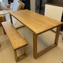 북유럽 모던 테이블 원목 가정용 소형 직사각형 왁스 우드 식탁세트, T03-애쉬우드160x80x75 나무판 3