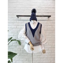 [반다리] 브이넥 모던 니트 조끼