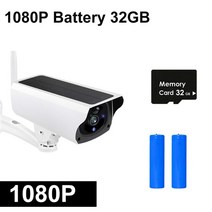 가정용 실외 실내 CCTV 1080p ip 총알 카메라 wifi 야외 배터리 태양 전지 패널 cctv 무선 감시 캠 홈 보안 보호 양방향 오디오, 1080p 배터리 32GB