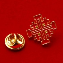 가톨릭 기독교 예루살렘 십자가 브로치 배지 종교 보석 articulos religiosos 옥양목 교회 헤일로 선물, 빨간