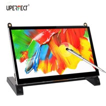 포터블 모니터 휴대용 UPERFECT 7 인치 터치 패널 마이크로 USB HDMI 컴퓨터 라즈베리 파이 화면 1024*600 60HZ IPS 디스플레이 듀얼 스피커, EU 플러그
