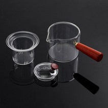 로하티 우드핸들 내열유리 차포트 400ml 티팟 내열유리티포트 유리주전자 유리포트 티주전자 티메이커 찻주