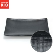 사각접시 체크(흑) 블랙컬러 멜라민그릇 돌산 DS-7809
