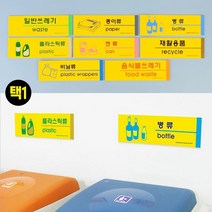 socean 벽부착 재활용 분리 안내 사인-노란 포맥스 아크릴 안내판 쓰레기 분리 수거 표지판 표시판 노랑 바탕 포맥, 비닐류