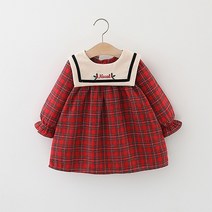 스퀘어카라체크원피스