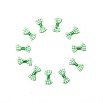 미니리본 체크 초록 100개 장식타이 포장 꾸미기 재료