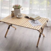 캠핑 휴대용 접이식 고급 우드롤 테이블 L 사이즈 미니, 단품