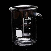 오버플로 컵 유리 비이커 입 화학 실험 장비 선박 악기 250ml