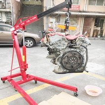 코끼리크레인 싱글암 작기 이동식 소형 기중기 지지대, (폴딩 레드) 더블 실린더, 1개