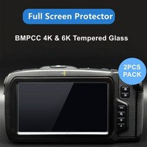 해외 BMPCC 4K 6K 카메라 보호 유리 화면 보호기 2pcs 블랙 매직 디자인 포켓 시네마용 강화 유리 4K PR, for BMPCC 4K, One Size, for BMPCC 4K