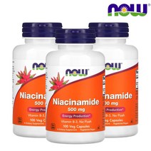 (2+1) 나우푸드 비타민 B3 나이아신아마이드 500mg 베지 캡슐 100정 니아신
