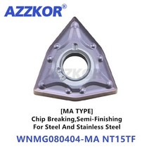 WNMG080404-MA 다기능 CNC 선반 공구 인서트 목재 스테인레스 스틸 AZZKOR Peach Carbide Blades 10pcs, 01 WNMG080404-MA NT15TF