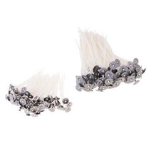 양초 심지 100개 소이 양초용 천연 면 심지 파라핀 및 밀랍 저연으로 사전 왁스 처리된 양초 심지, 설명, 화이트, 코튼