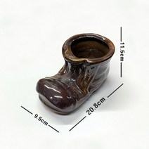 신발 모양 화분(유광) 다육이 화분 꽃 화분 채플린 신발 인테리어 빈티지 텃밭 도자기 화분 분갈이 홈가드닝 원형 장식 디자인 유광 세라믹