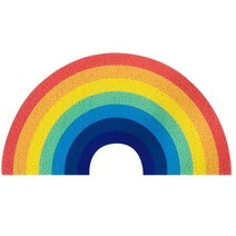 야자 매트 10m 홈 레인보우 현관 반원 바닥 욕실 문 입구 미끄럼 방지 만화 컬러, 40x80cm, 사진으로