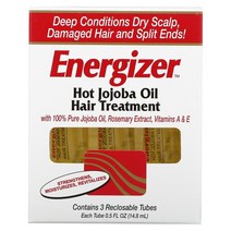 Hobe Labs Energizer 핫 호호바 오일 헤어 트리트먼트 재밀폐 가능 튜브 3개 각 14.8ml, 1개