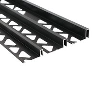 알루미늄 직사각 L자 재료분리대(블랙) 3사이즈(4x8 6x10 6x12mm) 2.4M _몰딩 마루몰딩 바닥타일 타일마감 마감재 꼼꼼이 코너비드 ㄱ자, 6x10mm