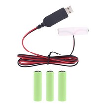 C5AE LR6 AA 배터리 제거기 USB 전원 공급 장치 케이블 교체 1-4pcs 1.5V 장난감 시계 LED 스트립 조명 계산기, 4AA