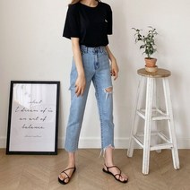 오슈 여름 스몰레터링 박스 라운드 깔끔한 반팔티