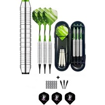 Coocool 다트 플라스틱 세트 소프트 니켈 도금 실버 개의 루즈 링 샤프트 알루미늄 나일론 플라이트 추가 전자 [미국 직배송], Green