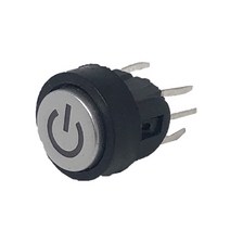 6핀 푸쉬온 자동 복귀 리턴 PCB DIP 택트 스위치 원형 DC 전원LED 레드 OFF-(ON) 10mm HAS4404