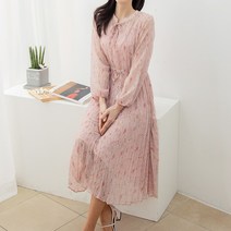 드리다 엄마옷 드리다 봄 플라워 플리츠 롱 쉬폰 빅사이즈 샤랄라 원피스 꽃무늬 40-50대 중년여성의류 하객 출근