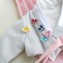 [2개]한복자수장식) 금사나비(5컬러), 연분홍