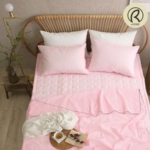 리치앤홈 스노우리플 쿨브리즈시어서커 침대패드 SQ, S 핑크