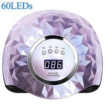 젤램프 젤네일 60LEDs UV 네일 램프 젤 매니큐어 건조 스마트 센서 저열 모드 아트 살롱 전문 기계, 05 60LEDs-Purple_02 UK