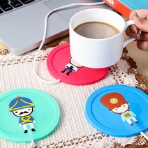 USB카툰컵워머/발열컵받침/컵워머/USB허브/거피/온열스토브, 1 USB카툰컵워머 칼라랜덤