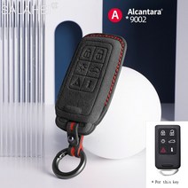 볼보악세사리 Alcantara 스웨이드 가죽 자동차 원격 키 포브 케이스 커버 홀더 볼보 XC90 S80 XC70 S60 V70 XC40 키체인-175, 10.C-9002