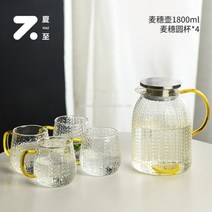WAKE 빈티지 레트로 예쁜 내열 유리 물병 주스 레몬티 감성 복고 인테리어, L