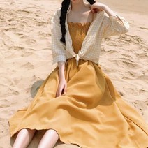 휴양지 원피스 해외 신혼 여행 여름 옷 동남아 여성 바캉스 룩 괌 하와이 리조트 발리 끈나시 롱 비치 웨어