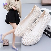 와이제이 국내 당일 발송 아쿠아 젤리슈즈 2컬러 여성 웨지굽 2cm 펀칭플라워 젤리샌들 YJ0113