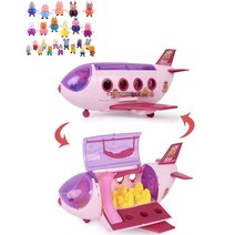 음식모형제작 미니어처 DIY 오리지널 페파 피그 만화 돼지 시리즈 애니메이션 장난감 놀이 공원 가족 초상화 모델 움직이는 인형 장난감 아이의 명절 선물, 11 Airplane With 25Doll