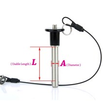 로프와 SUS304 스테인레스 스틸 퀵 릴리스 볼 잠금 핀 공장 판매 대형 재고 보유, VCN011(with rope), A 25mm, L 55mm