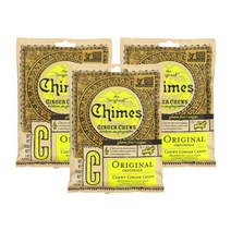 (3팩) Chimes 차임스 진저 츄 생강 젤리 캔디 사탕 오리지널 맛 141.8g, 3개