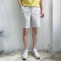 라운지21 남자 데일리 린넨 스판 밴딩 4부 반바지