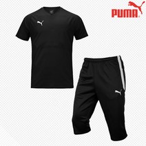 푸마 반팔티셔츠 칠부반바지 세트 운동복 헬스 런닝 트레이닝 3/4 팬츠