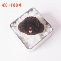 펠트도안 (풍성한 재료세트)양모펠트 DIY테디베어 자동차에걸기 입문자 선물, T05-다크브라운 푸들 재료가방(불포함 공구)