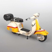 레트로 베스파 스쿠터 미니어처 장난감 모델 앤틱 빈티지 오토바이 바이크 장식품 카페 모형, I